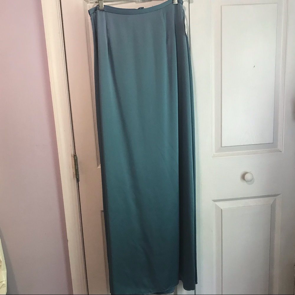Kay Unger New York Cornflower Blue Silk Long Skirt